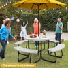 8-Person Outdoor Picnic Table and Bench Set with Umbrella Hole-White - Gallery View 1 of 9