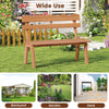 Outdoor acacia wood garden bench with ergonomic backrest, 800 lbs capacity, perfect for patio or backyard use.