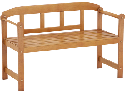 Costway 2-Seater Outdoor Acacia Wood Garden Bench with Backrest Armrests 71244411 New