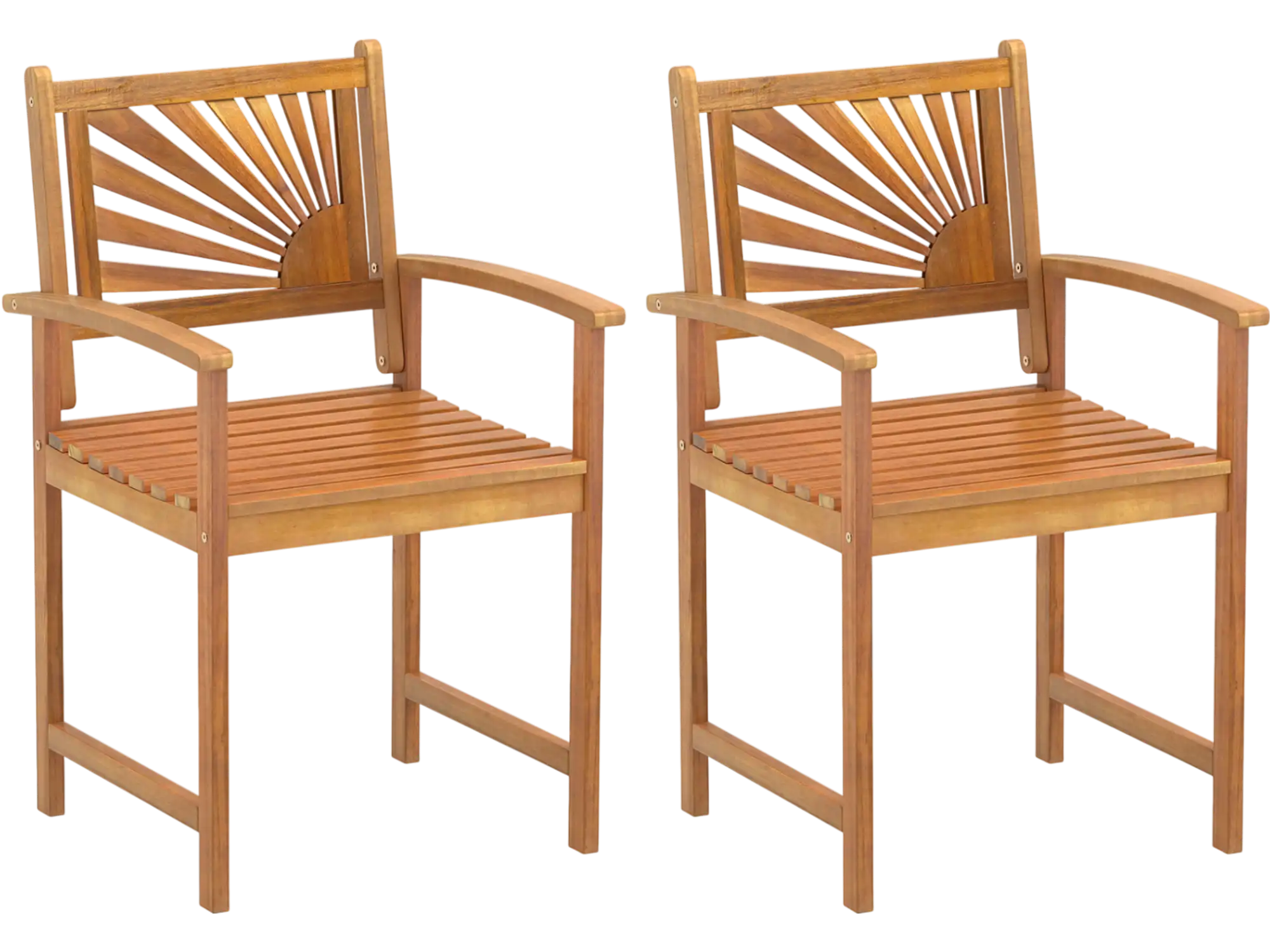 Costway Outdoor Patio Acacia Wood Dining Chairs 31839583 New