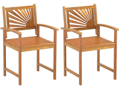 Costway Outdoor Patio Acacia Wood Dining Chairs 31839583 New