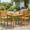 Outdoor Acacia Wood Dining Chairs-3 Pieces - Gallery View 1 of 8