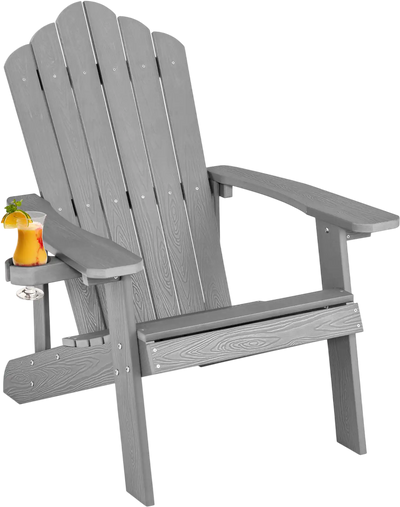 Costway Outdoor HIPS Adirondack Chair Cup Holder 59213764 New
