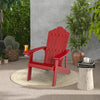 Weather Resistant HIPS Outdoor Adirondack Chair with Cup Holder-Red - Gallery View 1 of 10
