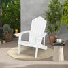 Weather Resistant HIPS Outdoor Adirondack Chair with Cup Holder-White - Gallery View 1 of 11