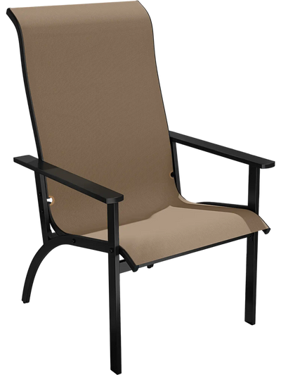 Costway Outdoor Adirondack Chair High Back Metal Frame Coffee 538742691 New