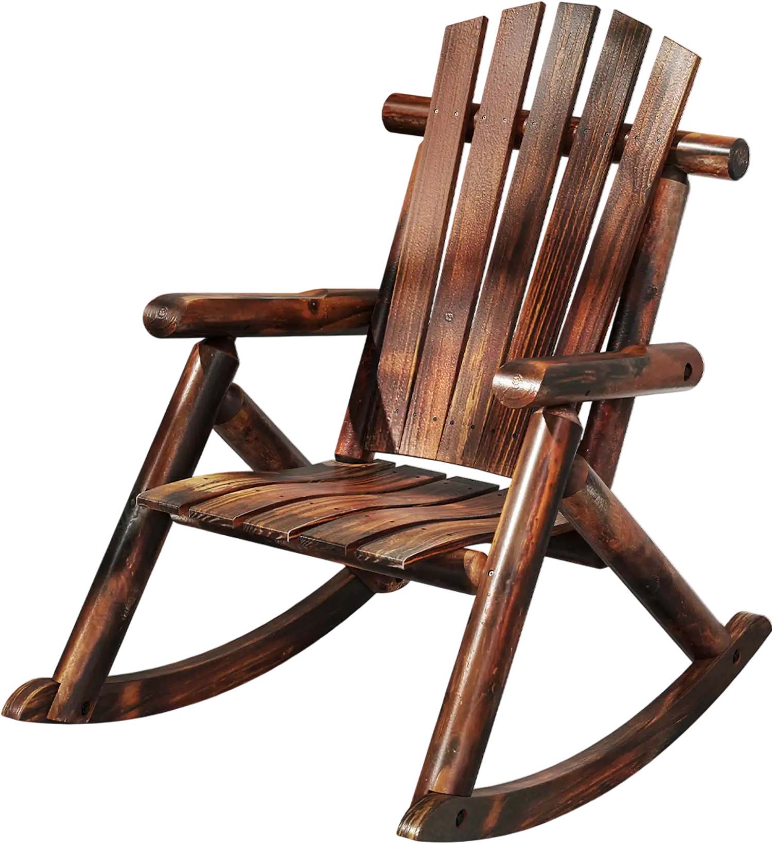 Costway Outdoor Adirondack Rocking Chair Solid Wood Porch Rocker Brown 62058149 New