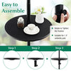Adjustable 20-inch outdoor umbrella table with 1.5-inch hole, featuring a textured wood-like design for patio use.