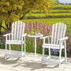 HDPE Patio Chair with Armrest and Footrest for Indoor Outdoor-White - Gallery View 1 of 11