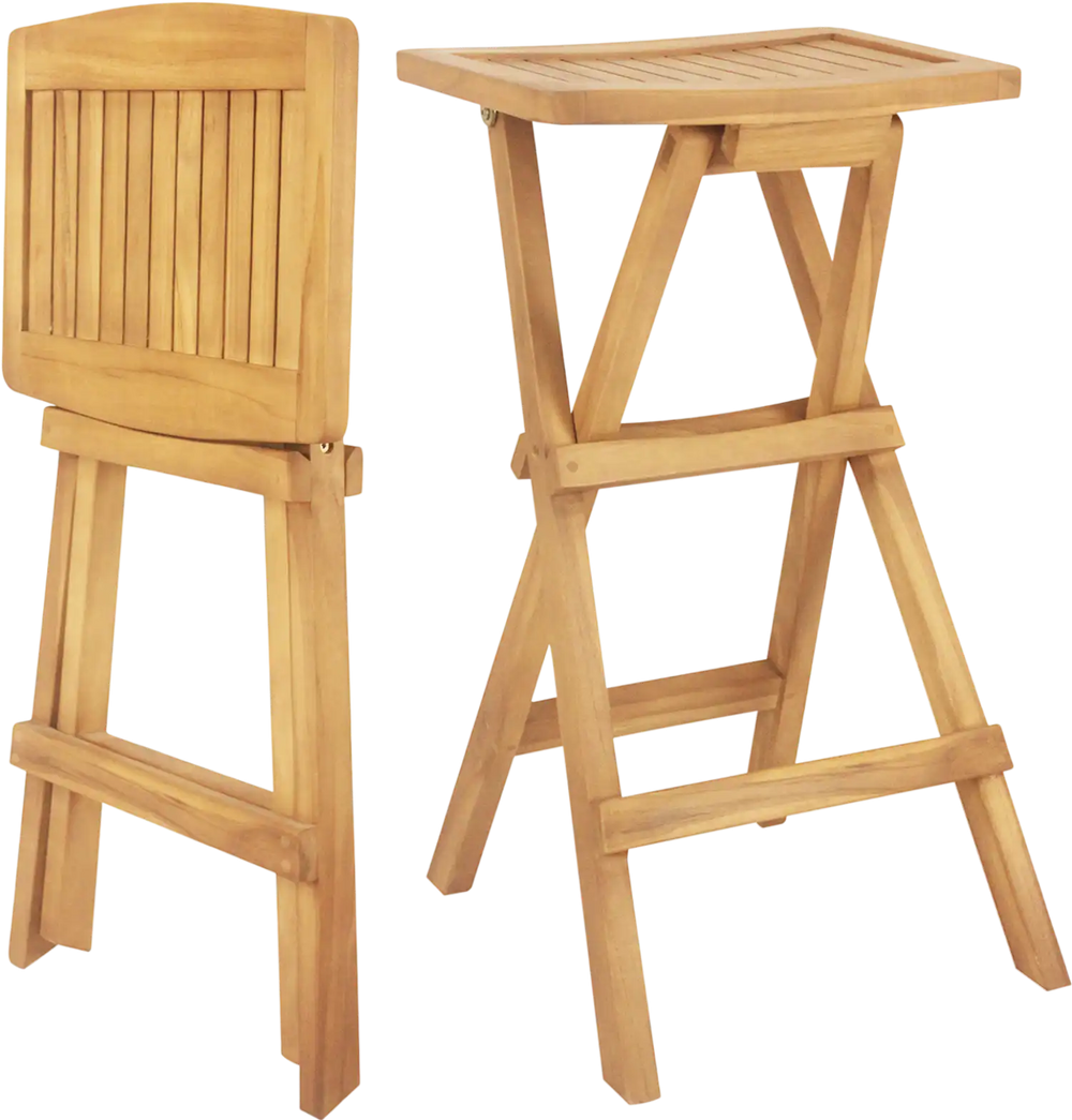 Set of 2 No Assembly Outdoor Bar Stools with Countered Seat