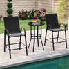 Outdoor Bar Stools Set of 2 29 Inch Fabric Bar Height Stools with Armrests-Black - Gallery View 1 of 10