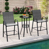 Outdoor Bar Stools Set of 2 29 Inch Fabric Bar Height Stools with Armrests-Grey - Gallery View 1 of 10