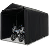 Large outdoor bike tent with waterproof cover, zipper door, and sturdy metal frame for secure storage of bicycles.