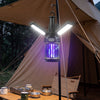 Foldable outdoor bug zapper lantern with UV light, rechargeable, and waterproof for camping and insect control.