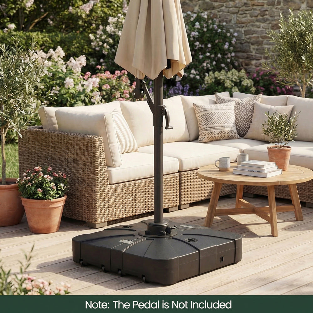 Outdoor Cantilever Umbrella Base Square Water and Sand Fillable Base - Gallery View 3 of 10