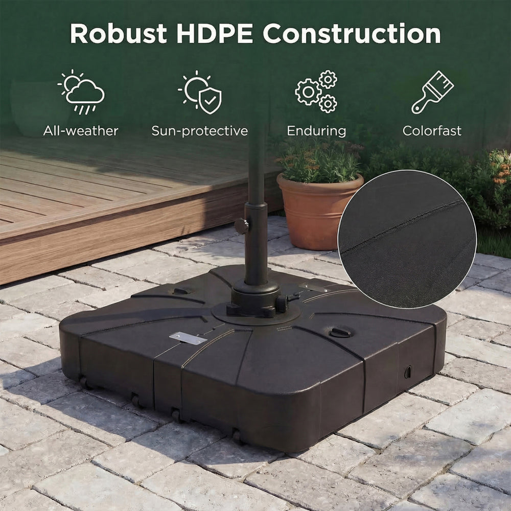 Outdoor Cantilever Umbrella Base Square Water and Sand Fillable Base - Gallery View 6 of 10
