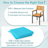 Turquoise outdoor chair cushion set of 6, 20" x 20" x 2", waterproof olefin fabric for comfort and style.