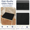 Black outdoor chair cushion set of 2, 20"x20"x2", made of waterproof, fade-resistant olefin fabric for added comfort.