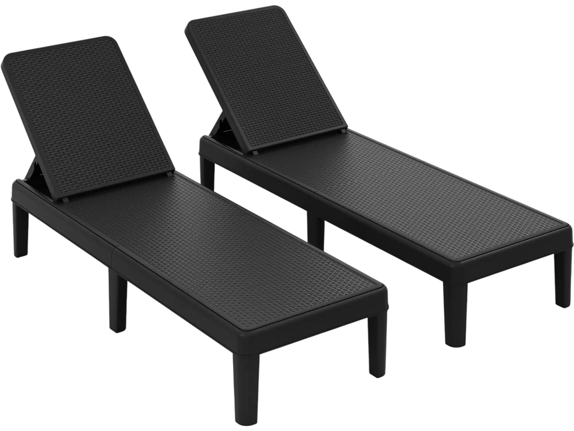 Costway Outdoor Chaise Lounge Chairs Waterproof Rattan Textured PP Set of 2 19892023 New