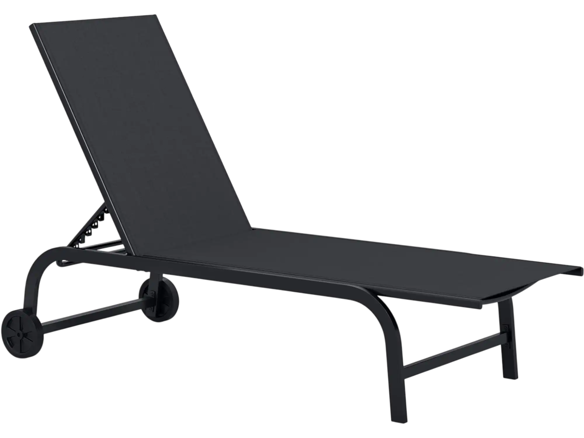 Costway Outdoor Chaise Lounge Chair w/ Wheels Metal Frame 22838189 New