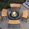 Outdoor Curved Acacia  Wood Bench Set of 2/3/4 for Front Porch-4 - Gallery View 1 of 7