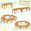 Curved acacia wood outdoor benches set of 7, customizable shapes for patio or garden, holds up to 800 lbs.