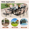 Light brown outdoor dining chairs set of 2 with high back and metal frame, perfect for patio or poolside use.