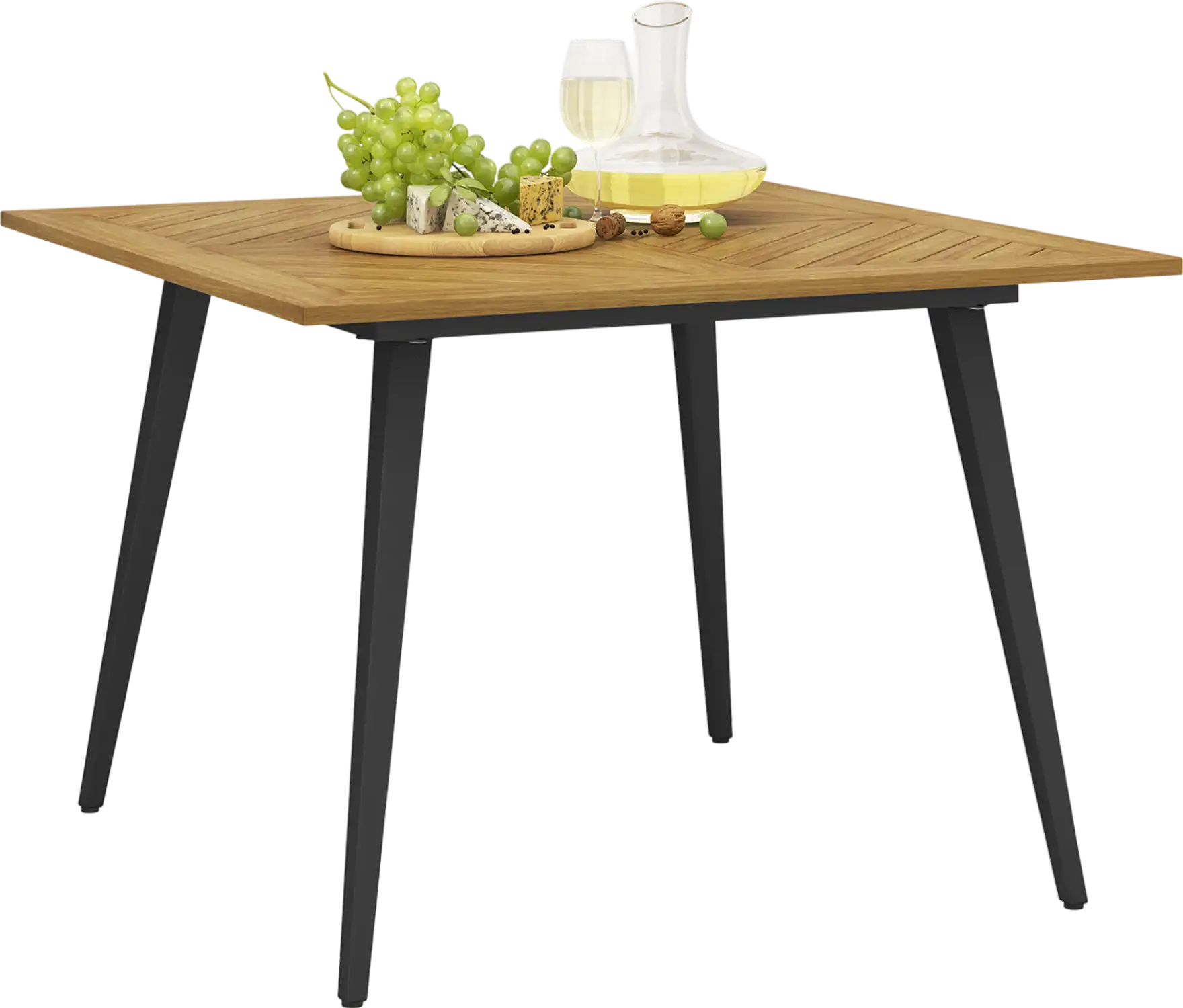 Costway 4-Person Acacia Wood Outdoor Patio Dining Table 73549628 New