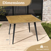 Acacia wood outdoor dining table with a 42.5" surface, designed for 4 people, ideal for garden or poolside use.