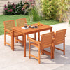 Wooden outdoor dining table for 4-6 people, 48 inches, with slatted top, ideal for patio or backyard use.