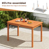 Wood rectangular outdoor dining table for 4-6 people, 48 inches, featuring a slatted top and sturdy construction for.