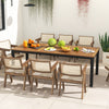 Costway Outdoor Dining Table 79" 8-Person Acacia Wood with Umbrella Hole New