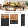 Costway Outdoor Dining Table 79" 8-Person Acacia Wood with Umbrella Hole New