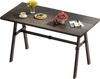 Dark brown outdoor dining table for 6 with a wood-like surface and 1.93" umbrella hole, perfect for garden gatherings.