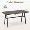 Outdoor dining table for 6 in dark brown with 1.93" umbrella hole, measuring 59"L x 29.5"W x 29.5"H for garden use.