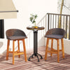 Outdoor Faux Rattan Bar Chairs Set of 2 with Ergonomic Backrests and Footrests-Brown - Gallery View 1 of 9