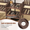 Outdoor fir wood loveseat with 2-tier side table and 1.96" umbrella hole, perfect for patio relaxation.