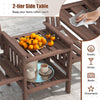2-tier side table made of fir wood, perfect for holding snacks and drinks, designed for outdoor patio use.
