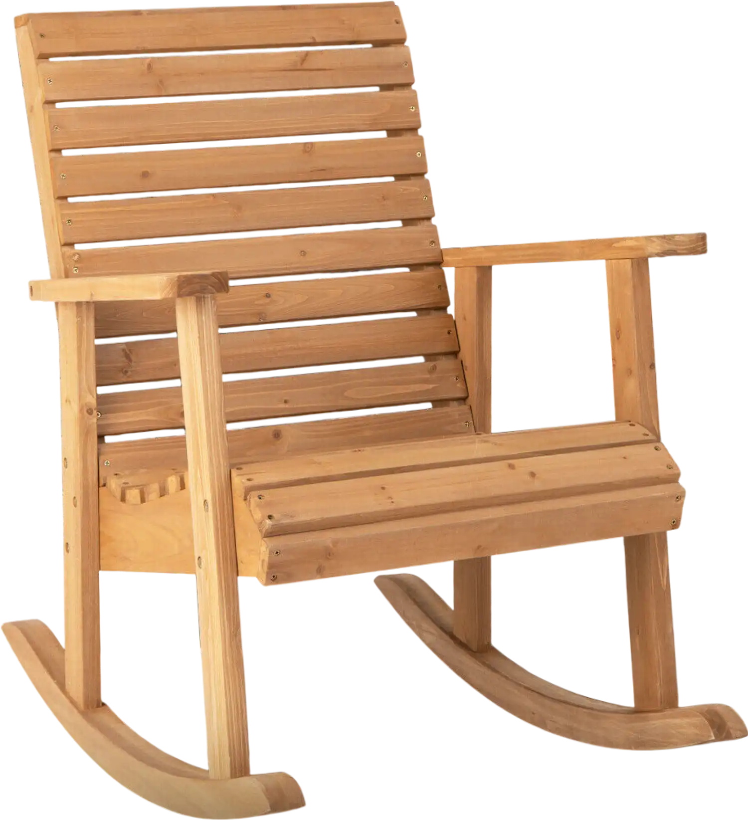 Costway Outdoor Fir Wood Rocking Chair High Backrest 29436871 New