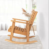 Side view of the outdoor fir wood rocking chair with high backrest, ideal for patio relaxation and comfort.