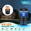 Outdoor fly trap with UV light and vacuum fan, effective against mosquitoes and flies, ideal for patios and camping.