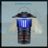 Outdoor fly trap with light, featuring a 2000mAh rechargeable battery and IPX4 waterproof design for camping use.