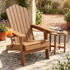 Outdoor Folding Adirondack Chair with Cup Holder and 5-Level Backrest-Coffee - Gallery View 1 of 9