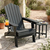 Outdoor Folding Adirondack Chair with Cup Holder and 5-Level Backrest-Black - Gallery View 1 of 8