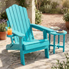 Outdoor Folding Adirondack Chair with Cup Holder and 5-Level Backrest-Turquoise - Gallery View 1 of 9