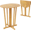 Outdoor Folding Bar Table with Oval Tabletop and Cross Base