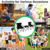 Outdoor folding camping chairs and table set in black, featuring durable fabric and high weight capacity for versatile.