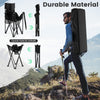 Black outdoor folding camping chair set with carrying bag, featuring durable 600D polyester and quick fold design for.