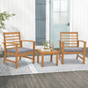 3 Pieces Outdoor Furniture Set with Soft Seat Cushions-Gray - Gallery View 1 of 9