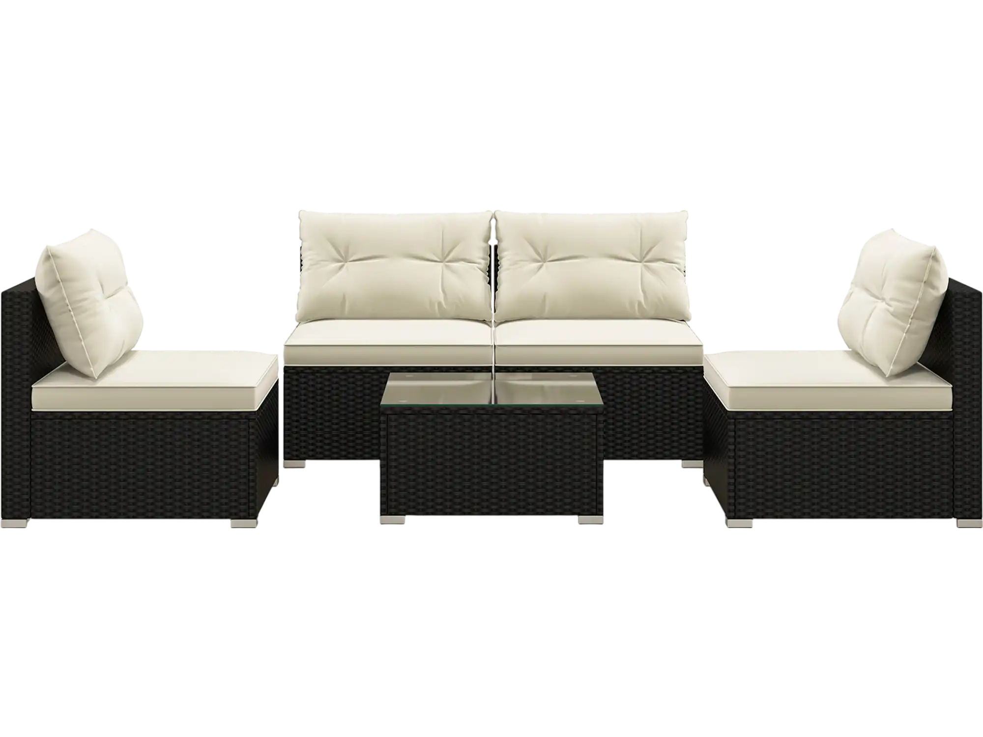Costway 5-Piece Outdoor Patio Furniture Set w/ Cushions & Coffee Table 56842379 New